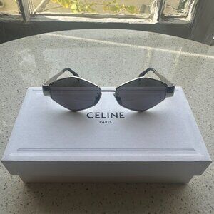 Celine Triomphe Round Metal & Acetate Sunglasses